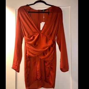 Burnt orange slip dress